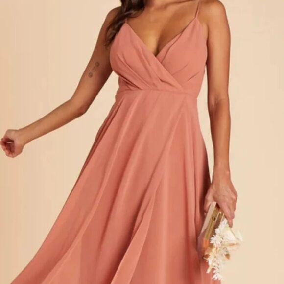 Birdy Grey Kaia Terracotta Chiffon Dress Gown Bridesmaid Medium Formal NEW - Picture 3 of 7